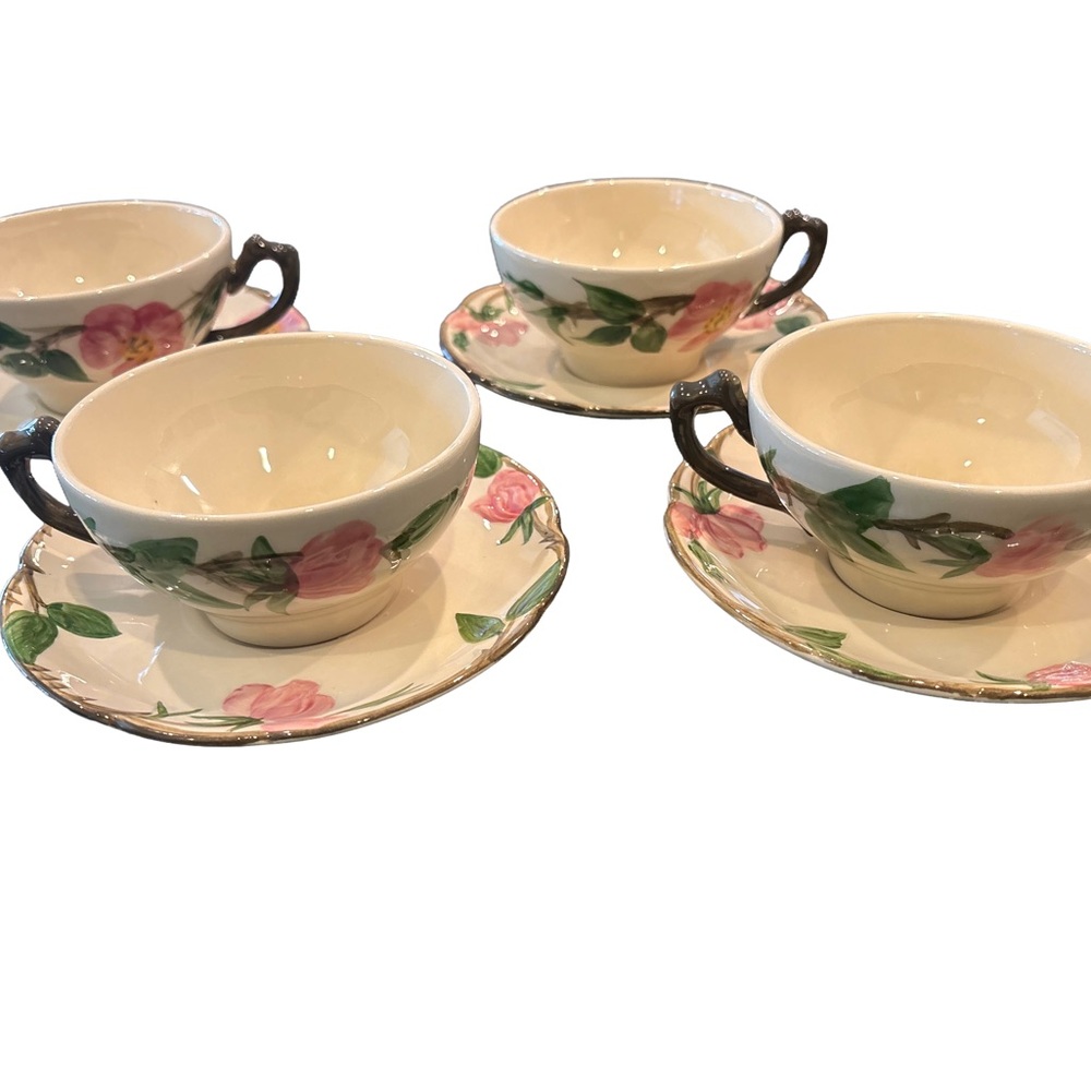 Franciscan Desert Rose Tea Cup and Saucer Set (4) - made in USA